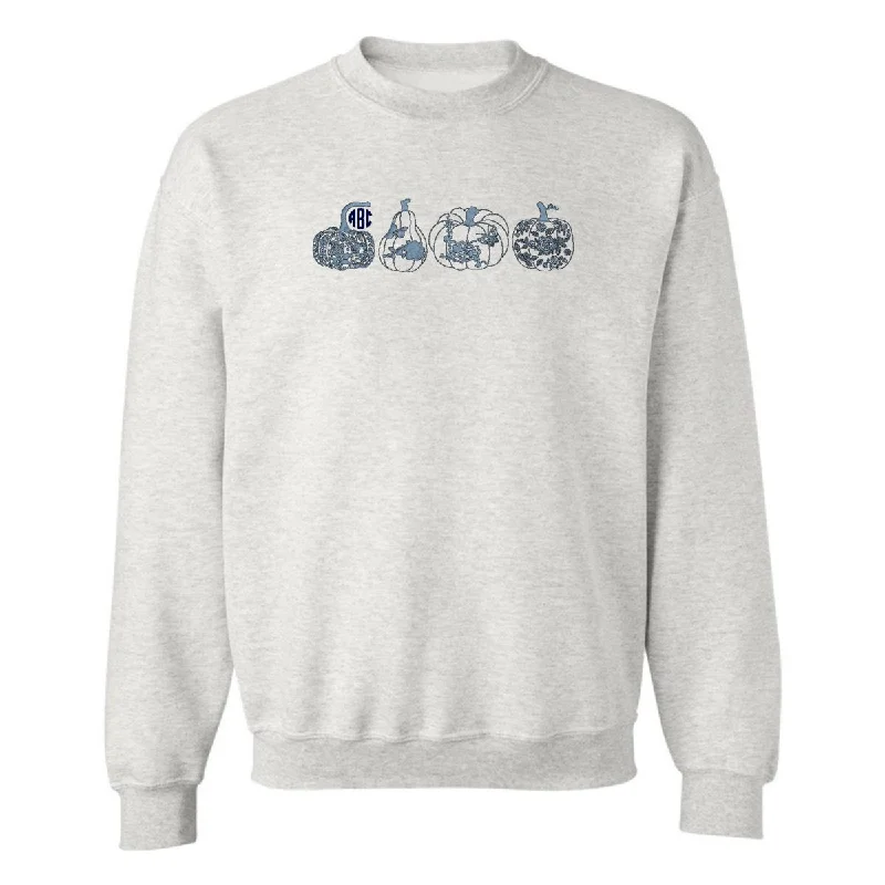 Monogrammed 'Chinoiserie Pumpkin Set' Embroidered Sweatshirt