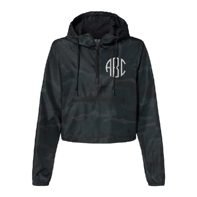 Monogrammed Cropped Windbreaker