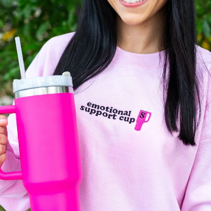 Initial 'Emotional Support Cup' Crewneck Sweatshirt