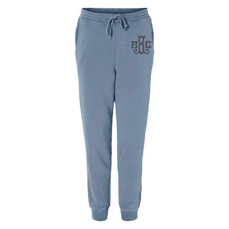 Monogrammed Pigment Dyed Joggers