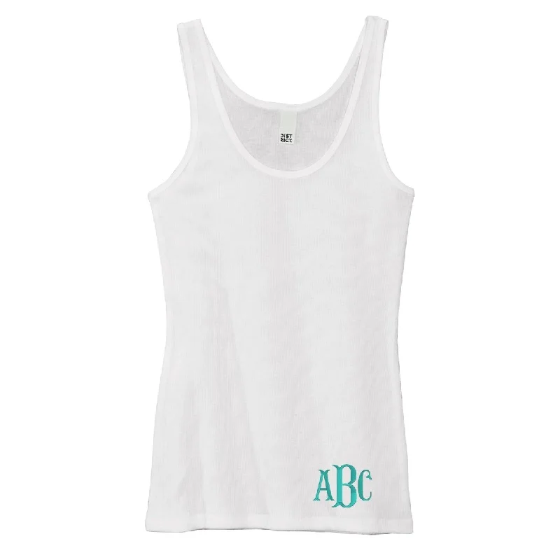 Monogrammed Ribbed Tank Top