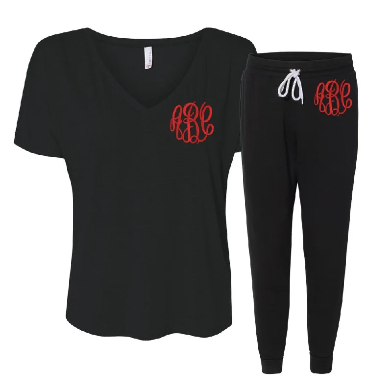 Monogrammed Slouchy Tee & Everyday Joggers Set