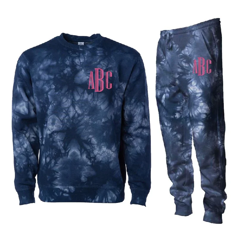 Monogrammed Tie Dye Crewneck Jogger Set Package