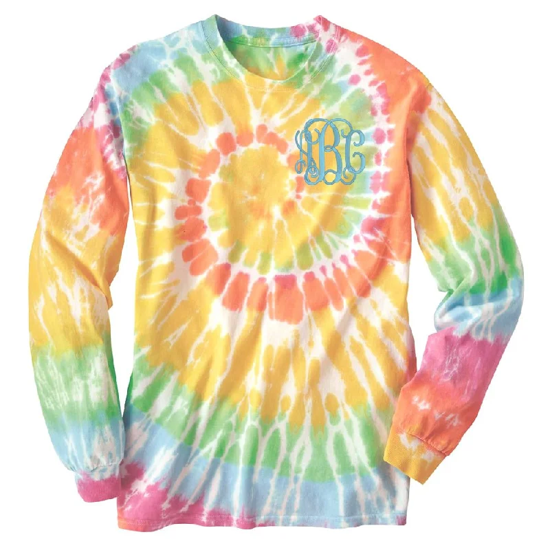 Monogrammed Tie Dye Long Sleeve T-Shirt