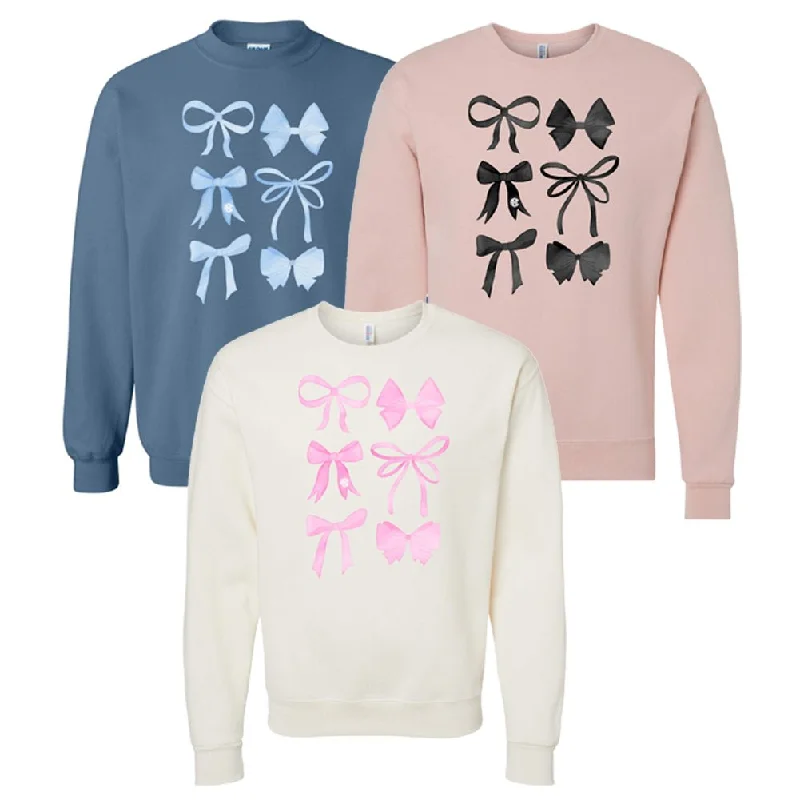 Monogrammed 'Watercolor Bows' Crewneck Sweatshirt