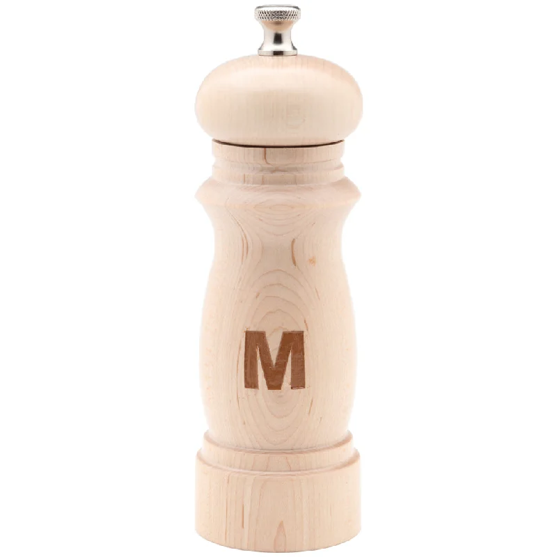 6" Salem Custom Monogram Natural Pepper Mill