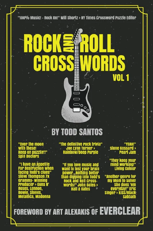 "Rock And Roll Crosswords Vol. 1 (B&W Pics): "100% Music!! Rock On!!" Will Shortz > NYTimes Crossword Puzzle Editor "The Definitive Rock Trivia"