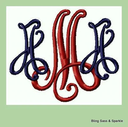 Victor Monogram Font  4 Inch