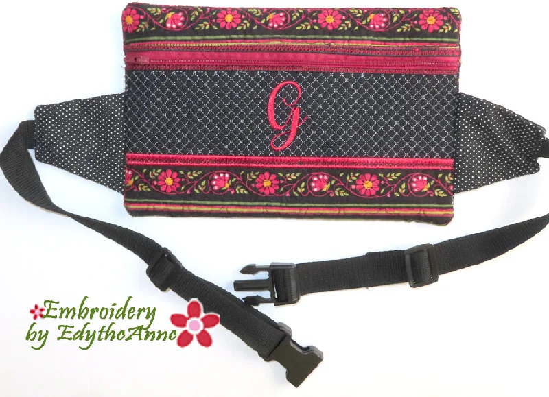 MONOGRAM WAIST BAG/FANNY PACK In The Hoop Machine Embroidery Digital Download